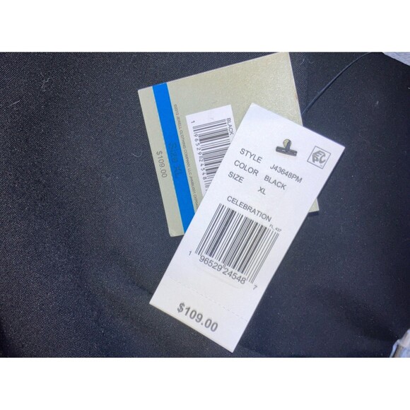 John Mark Pants XL Black NEW Embroidered Floral  Pant  Legs $109 Retail - Picture 4 of 7